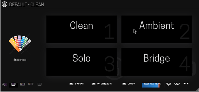 Performance view snapshots