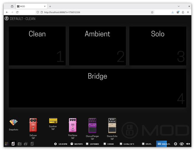 Performance view desktop snapshots